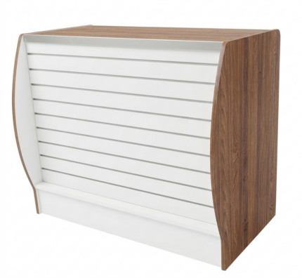 MUEBLE CON FRENTE DE EXHIBIPANEL SEMICURVO