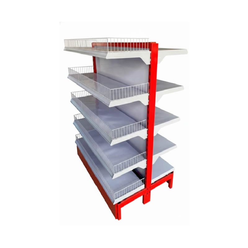 flejuser-estanterias-metalicas-productos-2026-gondola-central-con-entrepanos-lisos-y-proteccion-de-canastilla
