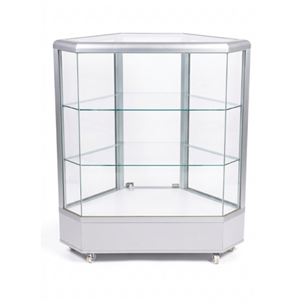 VITRINA ESQUINERA BASE MADERA